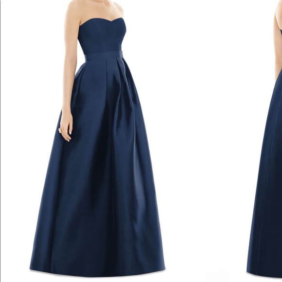 alfred sung royal strapless twill dress